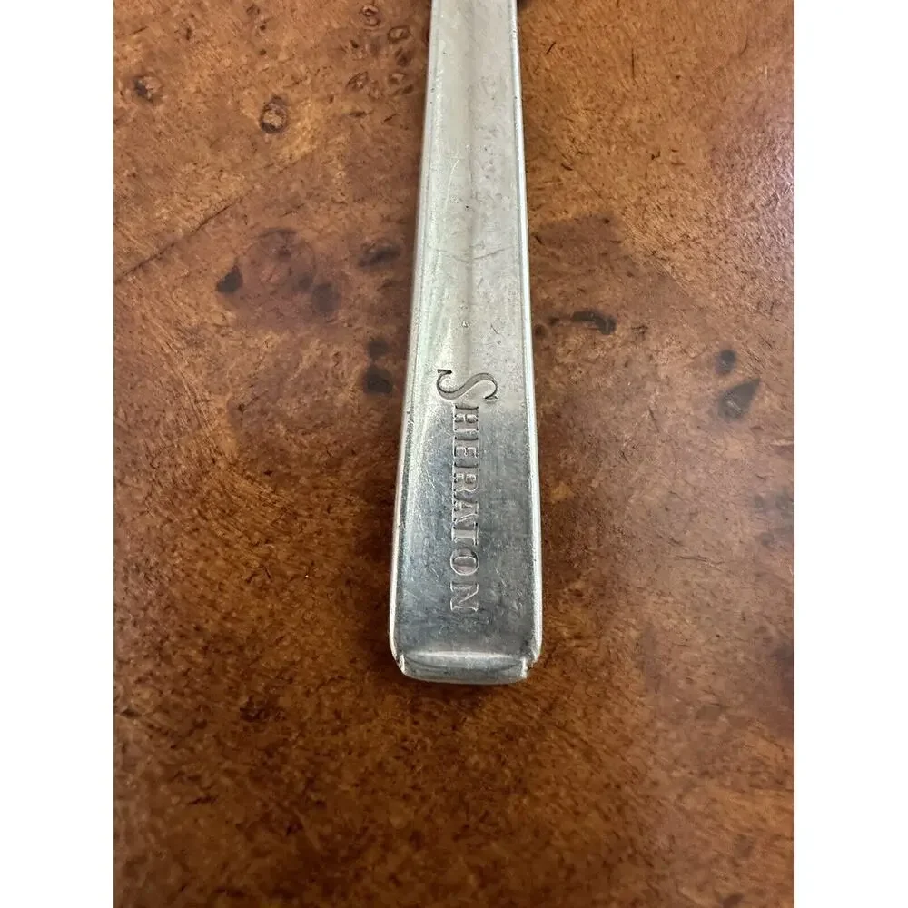 Rare Mid-Century Reed&Barton Stamped Silver Plate Sheraton Hotel Demitasse Spoon